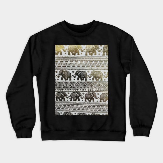 Elephants Patterned Print Crewneck Sweatshirt by CrazyCraftLady